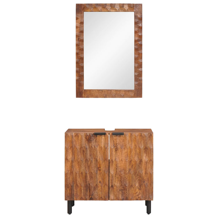 Seturi de baie cu ușă Maro Acacia Finisat Lemn de mango solid - WALTI WALTI