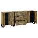 Set de mobilier pentru baie 3 pcs Maro Mediu Lemn masiv - WALTI WALTI