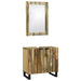 Set de mobilier pentru baie cu raft cu depozitare cu ușă cu oglindă 2 pcs Maro Standard - WALTI WALTI
