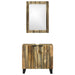 Set de mobilier pentru baie cu raft cu depozitare cu ușă cu oglindă 2 pcs Maro Standard - WALTI WALTI