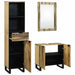 Set de mobilier pentru baie cu sertar cu raft cu depozitare cu ușă cu oglindă 3 pcs Maro Înalt - WALTI WALTI