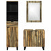 Set de mobilier pentru baie cu sertar cu raft cu depozitare cu ușă cu oglindă 3 pcs Maro Înalt - WALTI WALTI