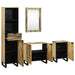 Set de mobilier pentru baie cu sertar cu raft cu depozitare cu ușă cu oglindă 4 pcs Maro mare - WALTI WALTI