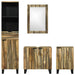 Set de mobilier pentru baie cu sertar cu raft cu depozitare cu ușă cu oglindă 4 pcs Maro mare - WALTI WALTI