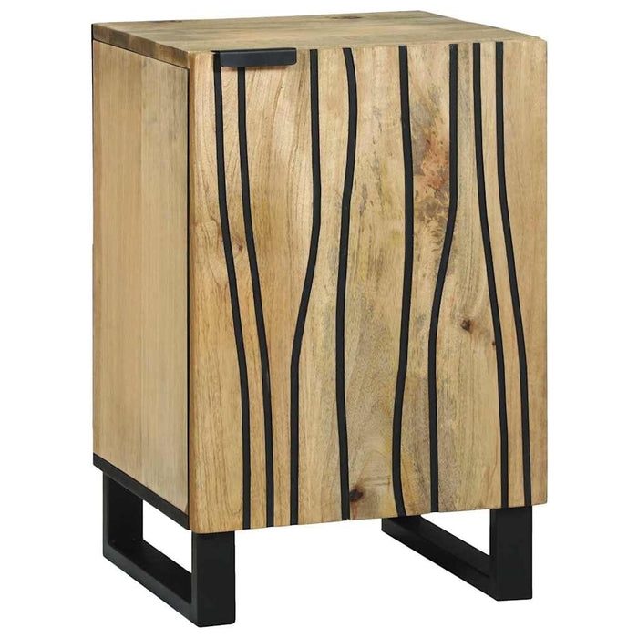 Set de mobilier pentru baie cu sertar cu raft cu depozitare cu ușă cu oglindă 5 pcs Maro Mediu - WALTI WALTI