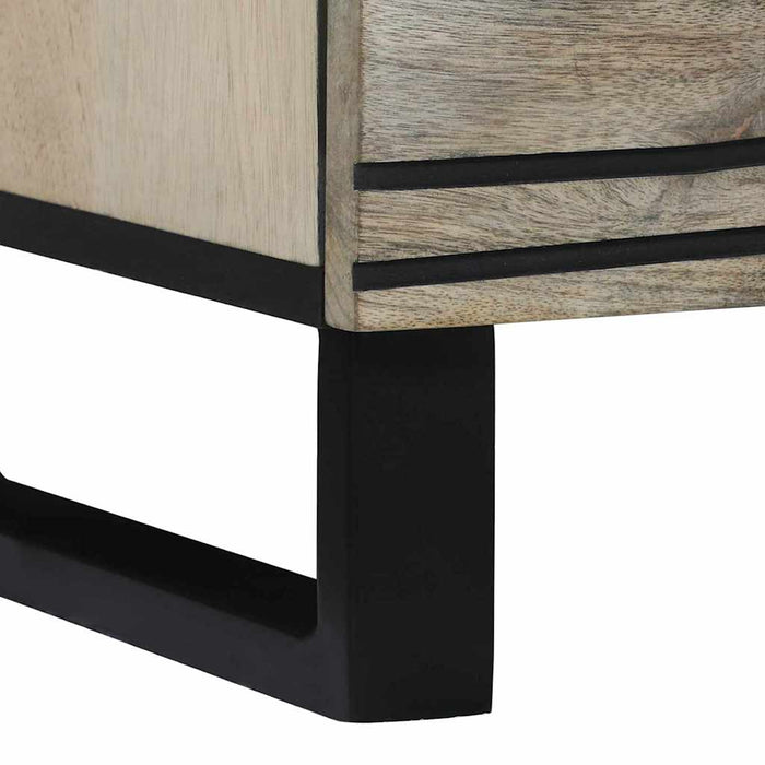 Bufeturi 2 pcs Alb 60 x 33.5 x 75 cm Lemn masiv de mango - WALTI WALTI