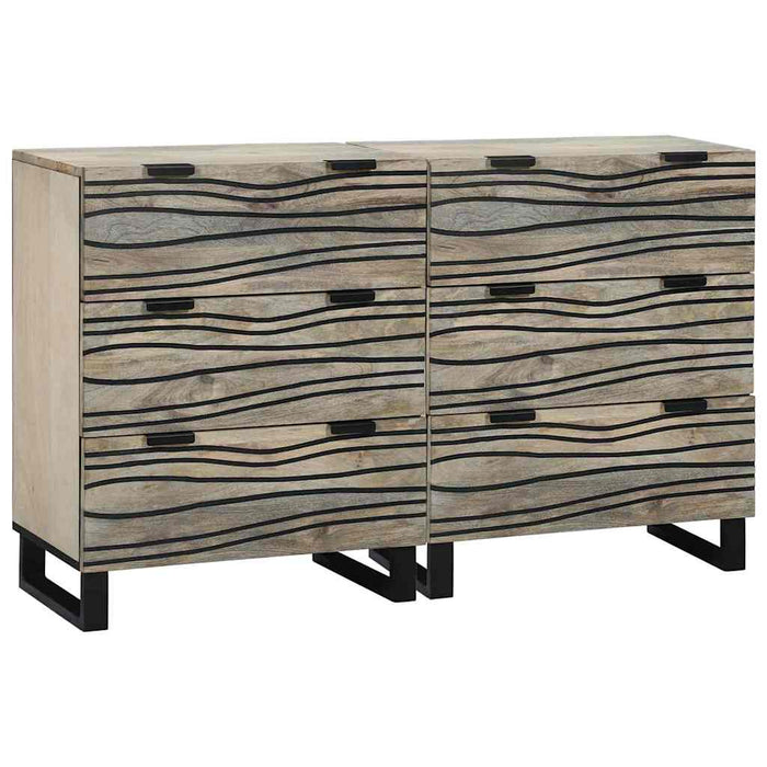 Bufeturi 2 pcs Alb 60 x 33.5 x 75 cm Lemn masiv de mango - WALTI WALTI