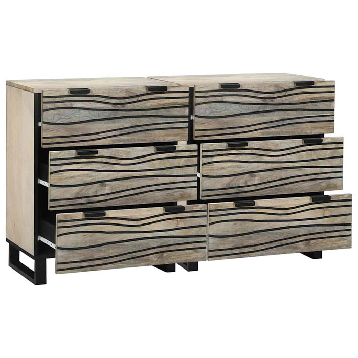Bufeturi 2 pcs Alb 60 x 33.5 x 75 cm Lemn masiv de mango - WALTI WALTI
