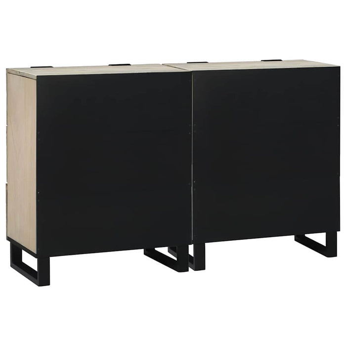 Bufeturi 2 pcs Alb 60 x 33.5 x 75 cm Lemn masiv de mango - WALTI WALTI