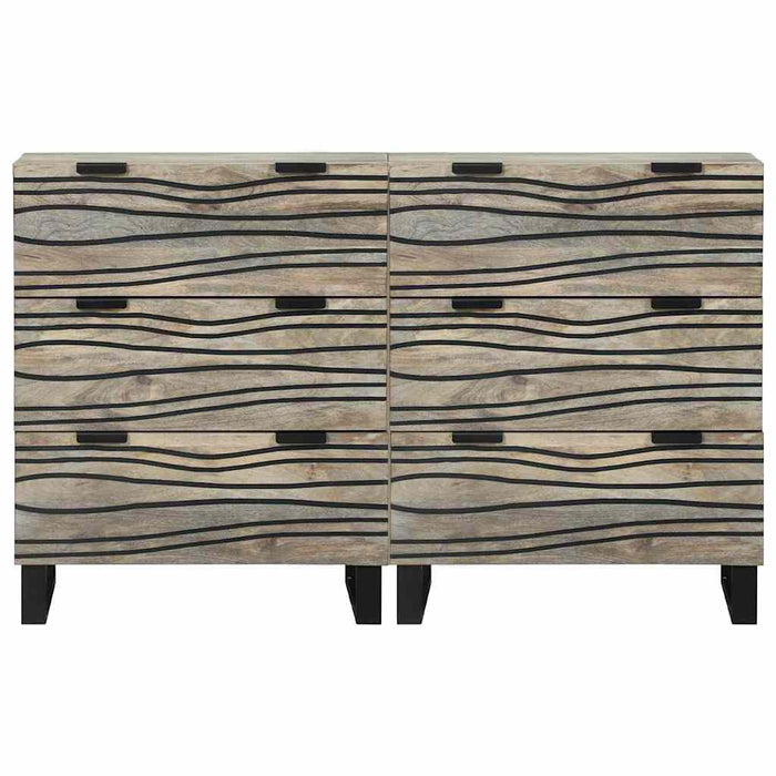 Bufeturi 2 pcs Alb 60 x 33.5 x 75 cm Lemn masiv de mango - WALTI WALTI