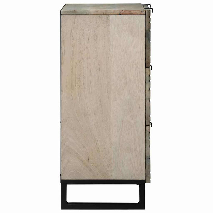 Bufeturi 2 pcs Alb 60 x 33.5 x 75 cm Lemn masiv de mango - WALTI WALTI