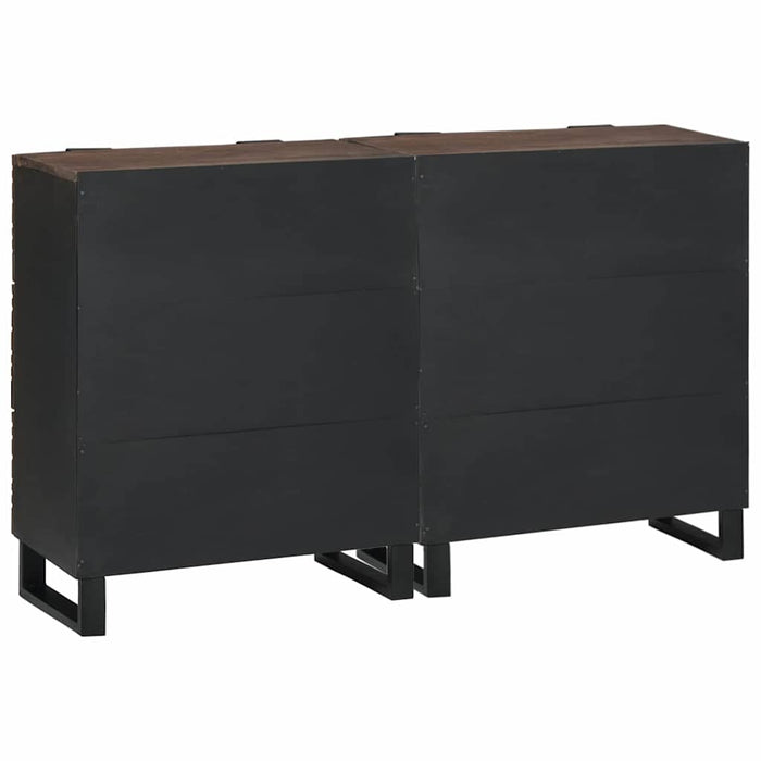 Bufeturi cu sertar cu depozitare 2 pcs Maro Mediu Lemn masiv - WALTI WALTI
