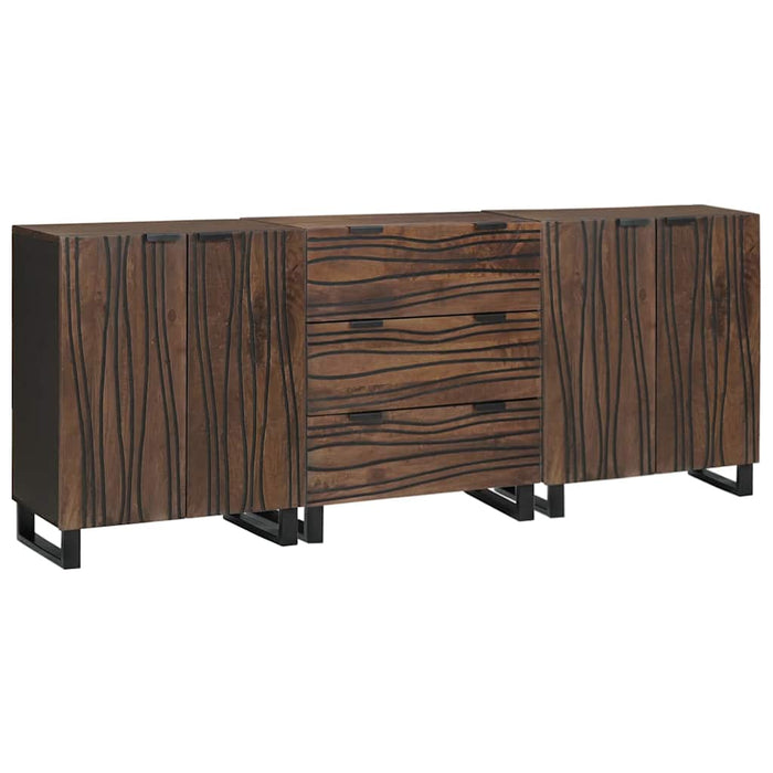 Set de mobilier pentru baie cu sertar cu raft cu depozitare cu ușă 3 pcs Maro mare - WALTI WALTI
