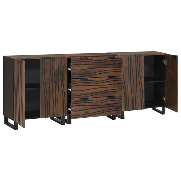 Set de mobilier pentru baie cu sertar cu raft cu depozitare cu ușă 3 pcs Maro mare - WALTI WALTI