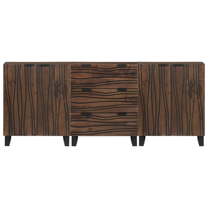 Set de mobilier pentru baie cu sertar cu raft cu depozitare cu ușă 3 pcs Maro mare - WALTI WALTI