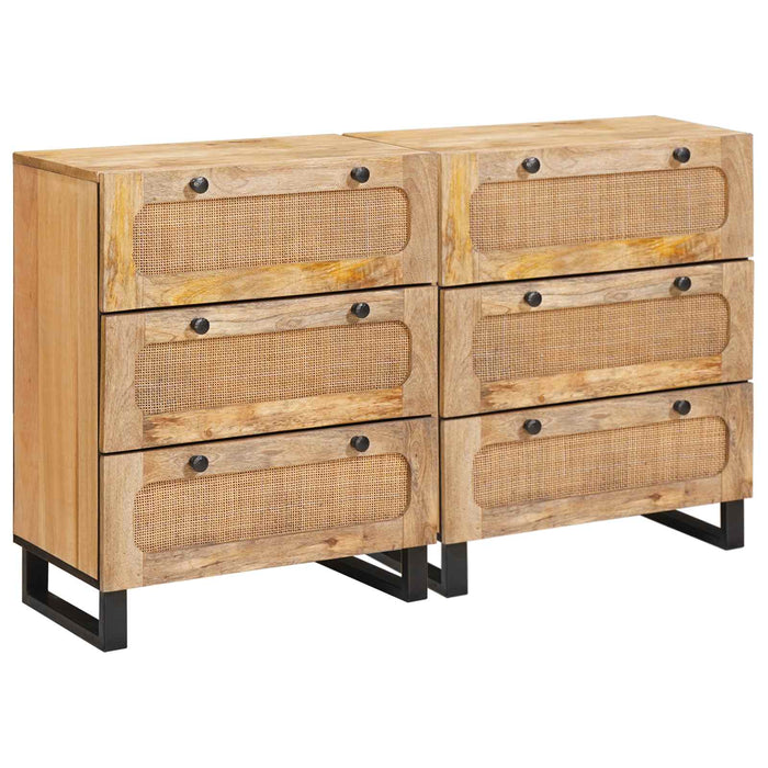 Bufet 2 pcs Maro 60 x 33 x 75 cm Lemn de mango solid - WALTI WALTI
