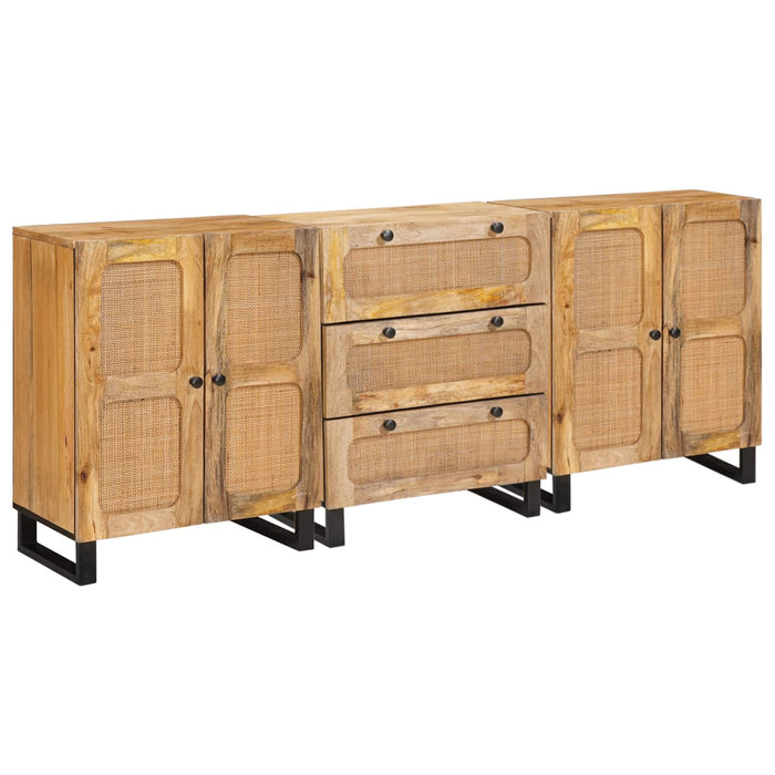 Bufet 3 pcs Maro 180 x 33 x 75 cm Lemn de mango solid - WALTI WALTI