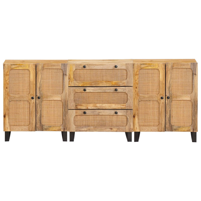 Bufet 3 pcs Maro 180 x 33 x 75 cm Lemn de mango solid - WALTI WALTI