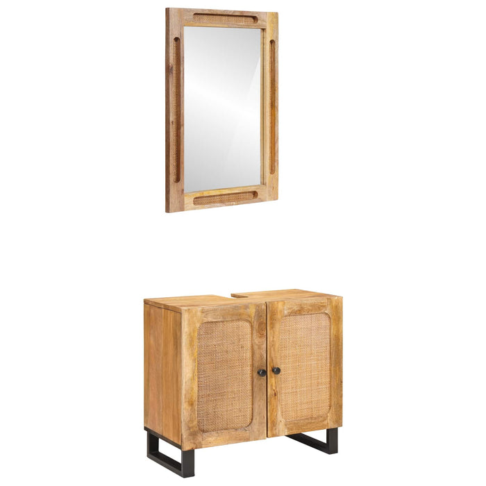 Seturi de baie cu depozitare 2 pcs Maro Lemn de mango solid - WALTI WALTI