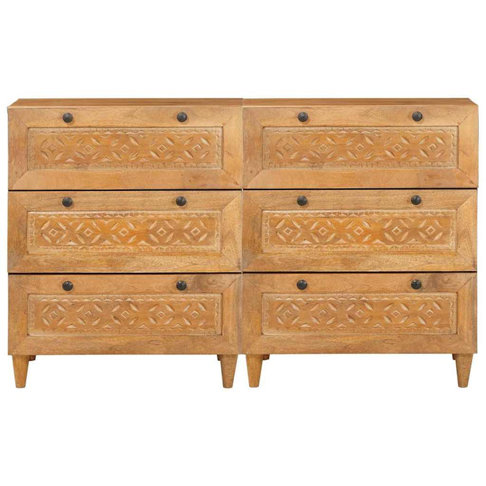 Bufet 2 buc. 120 x 33,5 x 75 cm Lemn masiv de mango Maro - WALTI WALTI