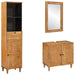 Set de mobilier pentru baie cu sertar 3 pcs Maro Lemn compozit - WALTI WALTI