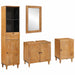 Set de mobilier pentru baie cu sertar 4 pcs Maro Lemn compozit - WALTI WALTI