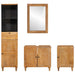 Set de mobilier pentru baie cu sertar 4 pcs Maro Lemn compozit - WALTI WALTI
