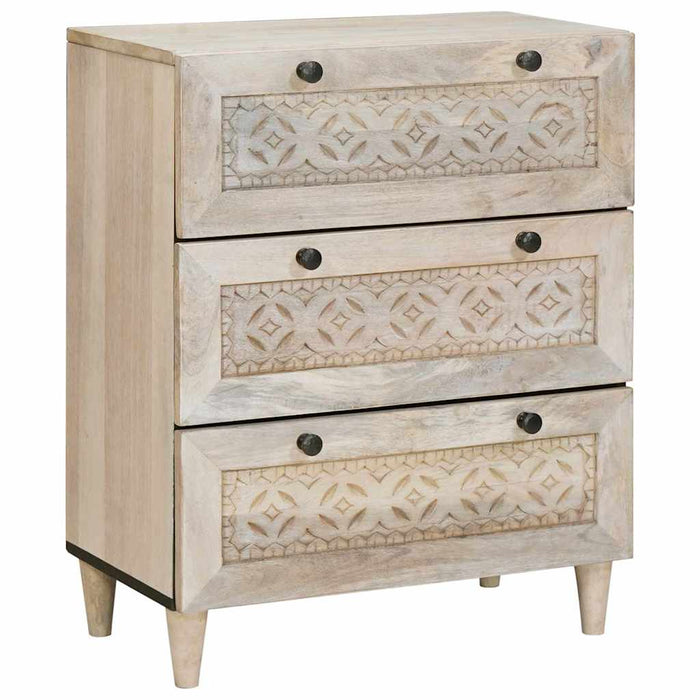 Bufet 2 pcs Alb 120 x 33,5 x 75 cm Lemn masiv de mango - WALTI WALTI
