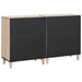 Bufet 2 pcs Alb 120 x 33,5 x 75 cm Lemn masiv de mango - WALTI WALTI