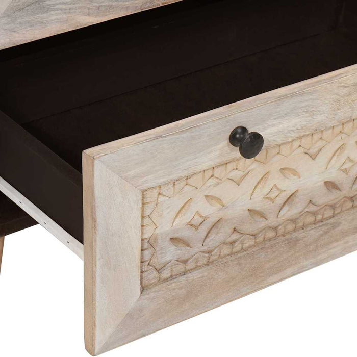 Bufet 3 pcs Alb 180 x 33,5 x 75 cm Lemn masiv de mango - WALTI WALTI