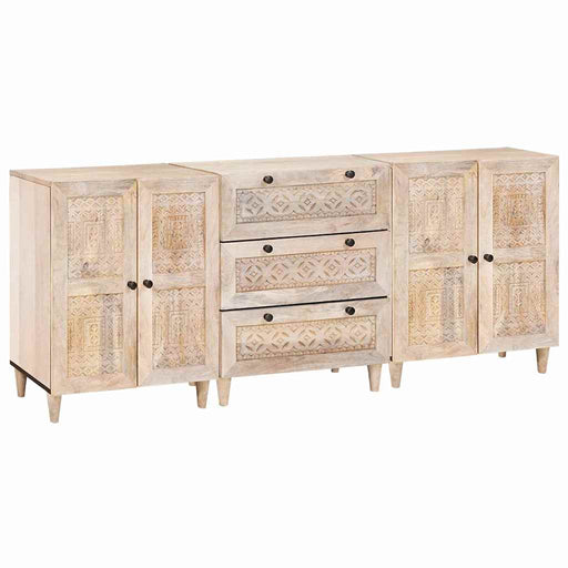 Bufet 3 pcs Alb 180 x 33,5 x 75 cm Lemn masiv de mango - WALTI WALTI