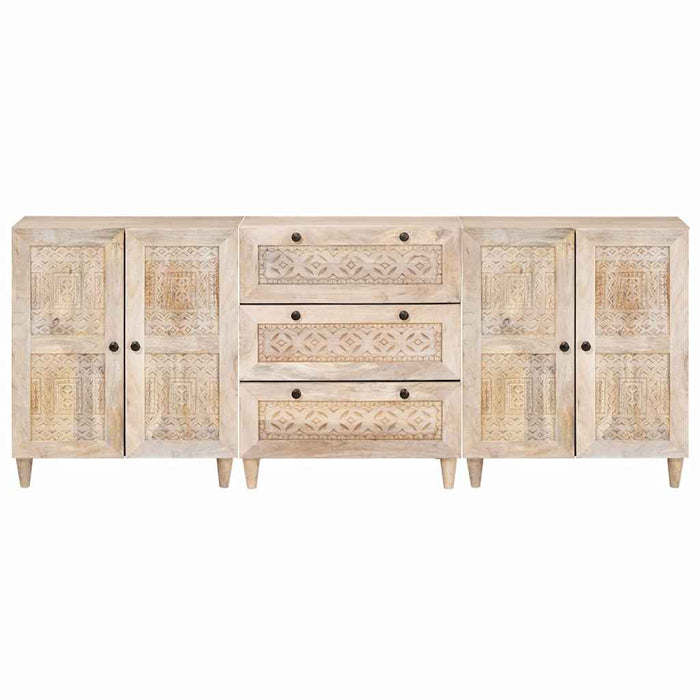 Bufet 3 pcs Alb 180 x 33,5 x 75 cm Lemn masiv de mango - WALTI WALTI