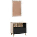 Set de mobilier pentru baie cu raft 2 pcs Alb Lemn compozit - WALTI WALTI