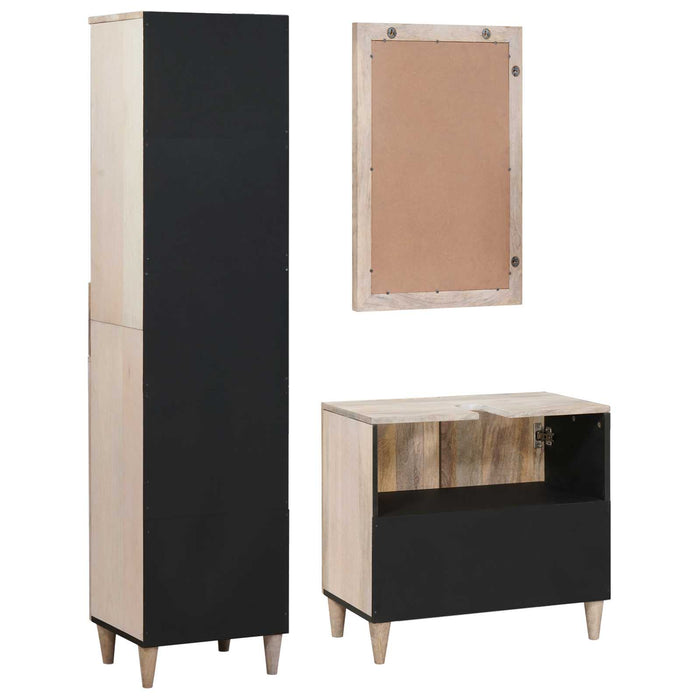 Set de mobilier pentru baie cu sertar 3 pcs Alb Lemn compozit - WALTI WALTI