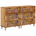 Bufet 2 pcs natural 60 x 33 x 75 cm Lemn de mango solid - WALTI WALTI