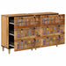 Bufet 2 pcs natural 60 x 33 x 75 cm Lemn de mango solid - WALTI WALTI