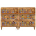 Bufet 2 pcs natural 60 x 33 x 75 cm Lemn de mango solid - WALTI WALTI