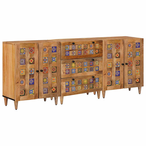 Bufet 3 pcs natural 60 x 33,5 x 75 cm Lemn de mango solid - WALTI WALTI