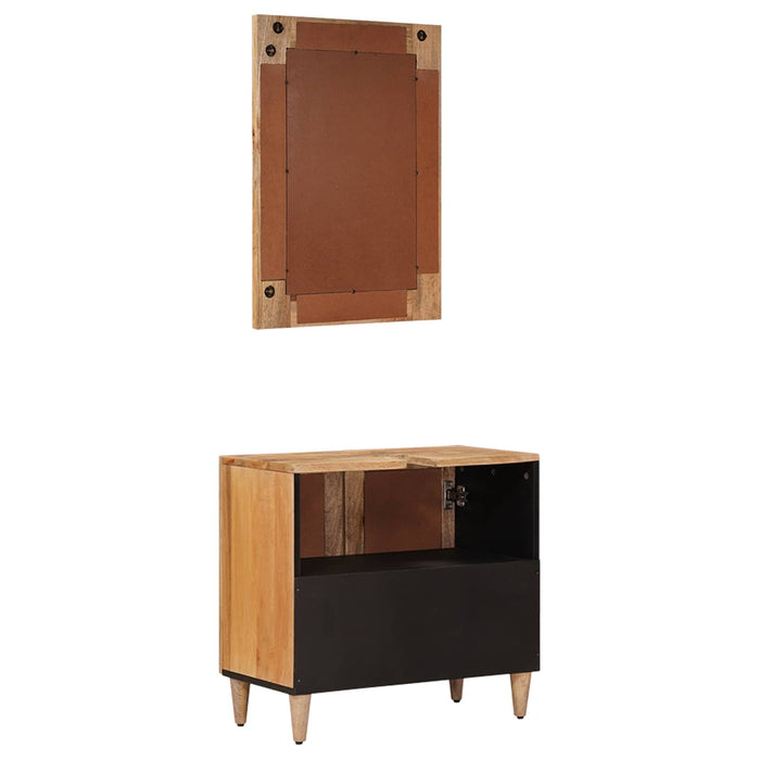 Set de mobilier pentru baie 2 pcs natural Lemn de mango solid - WALTI WALTI