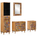 Set de mobilier pentru baie 4 pcs natural Lemn de mango solid - WALTI WALTI