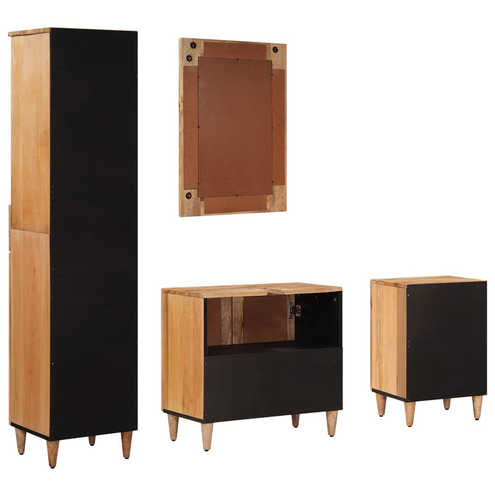 Set de mobilier pentru baie 4 pcs natural Lemn de mango solid - WALTI WALTI