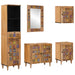 Set de mobilier pentru baie 5 pcs natural Lemn de mango solid - WALTI WALTI
