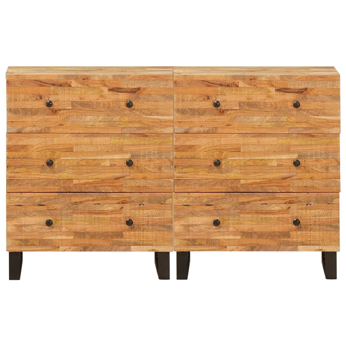 Bufet 2 pcs Maro 60 x 33 x 75 cm Lemn de mango solid - WALTI WALTI