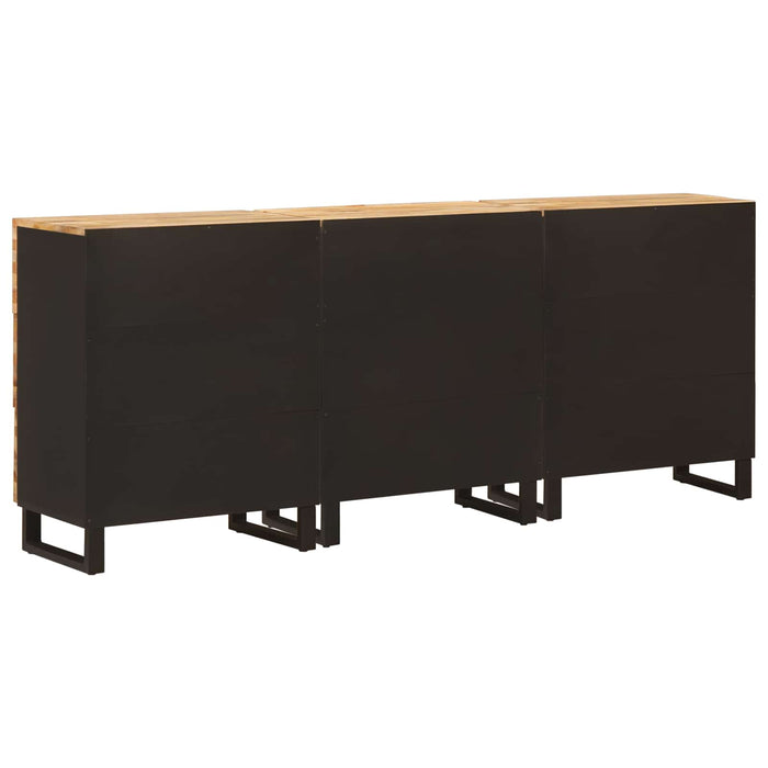 Bufet 3 pcs Maro 60 x 33 x 75 cm Lemn de mango solid - WALTI WALTI