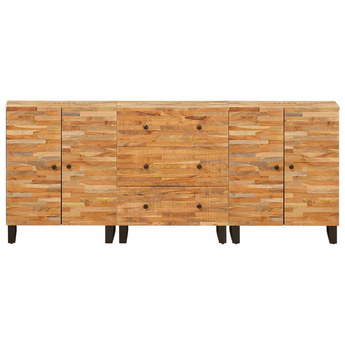Bufet 3 pcs Maro 60 x 33 x 75 cm Lemn de mango solid - WALTI WALTI