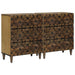 Bufet 2 pcs Maro 60 x 33,5 x 75 cm Lemn de mango solid - WALTI WALTI