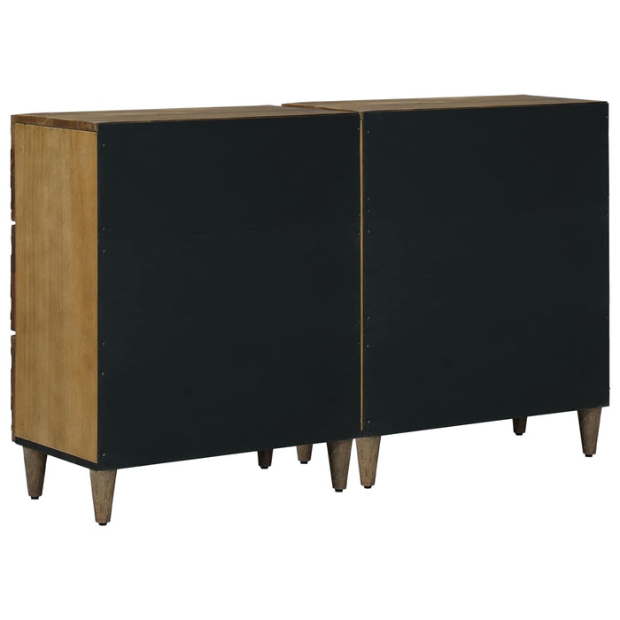 Bufet 2 pcs Maro 60 x 33,5 x 75 cm Lemn de mango solid - WALTI WALTI