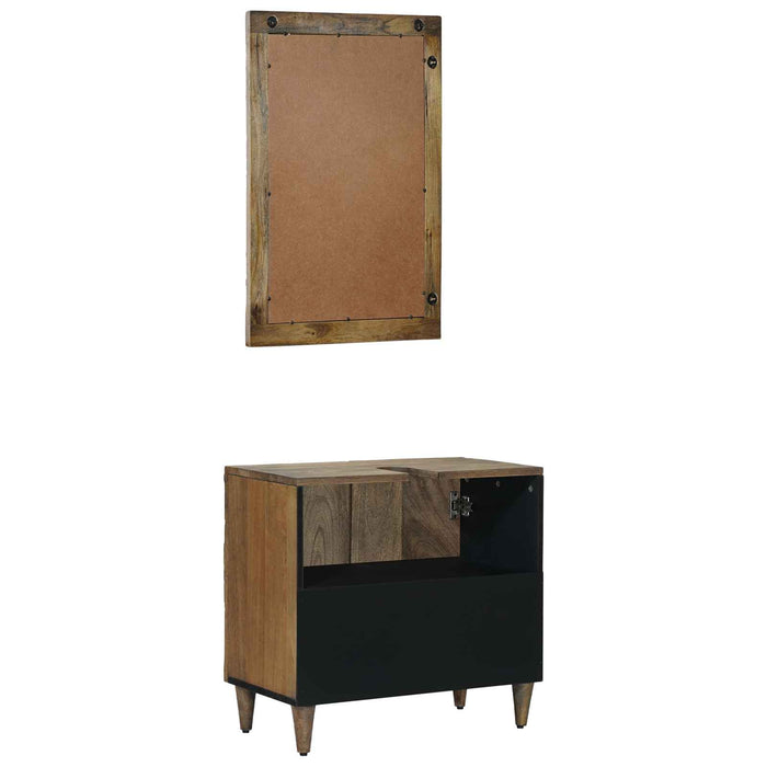 Set de mobilier pentru baie 2 pcs Maro Lemn de mango solid - WALTI WALTI