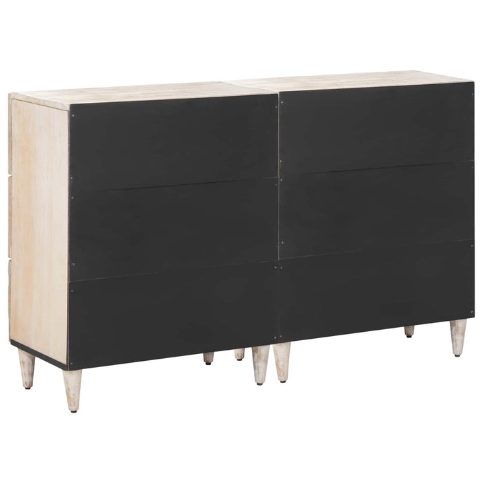 Bufet 2 pcs Alb 60 x 33,5 x 75 cm Lemn de mango solid - WALTI WALTI