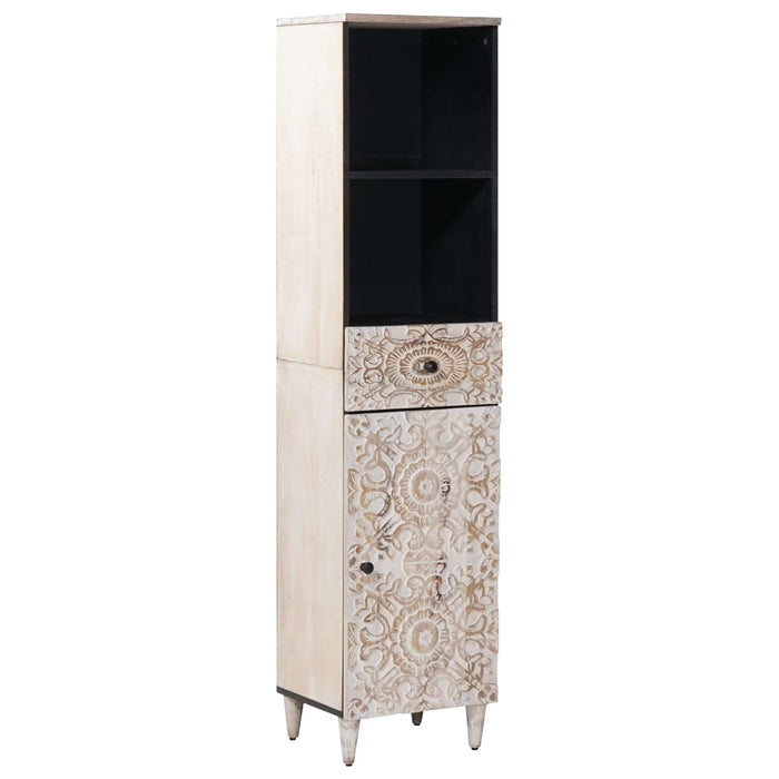 Set de mobilier pentru baie 3 pcs Alb Lemn de mango solid - WALTI WALTI